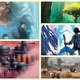 Clockwise from left: Holding On: The Troubled Life of Billy Kerr, Photosynthesis, Discover: Lands Unknown, Scythe, and Forbidden Sky